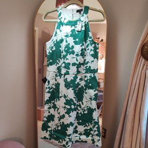 The Limited - NWT - Halter Style Pique Green Floral Dress - 10T